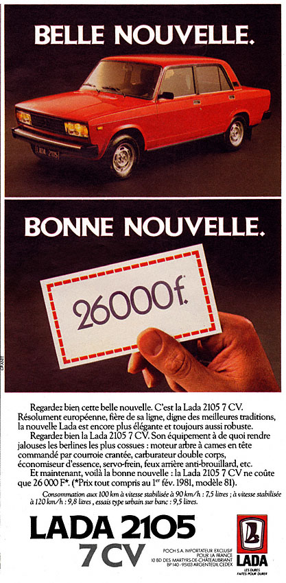 Advert Lada 1981