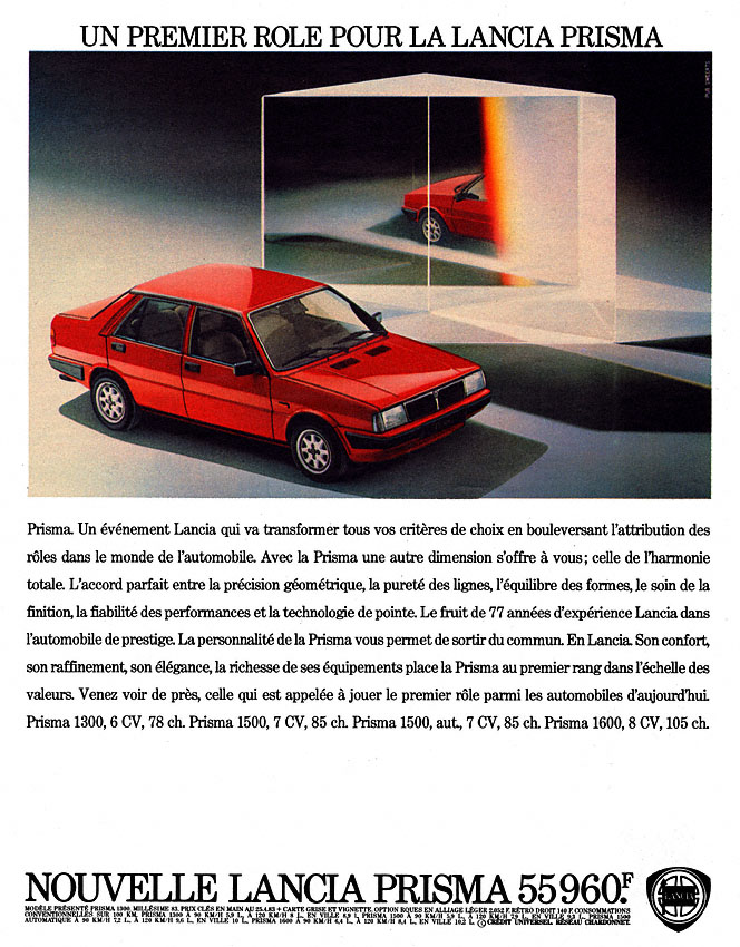 Advert Lancia 1983