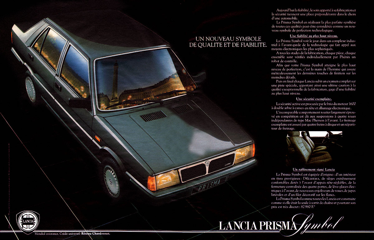 Advert Lancia 1986