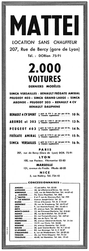 Advert Mattei 1956