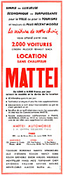 Advert Mattei 1957