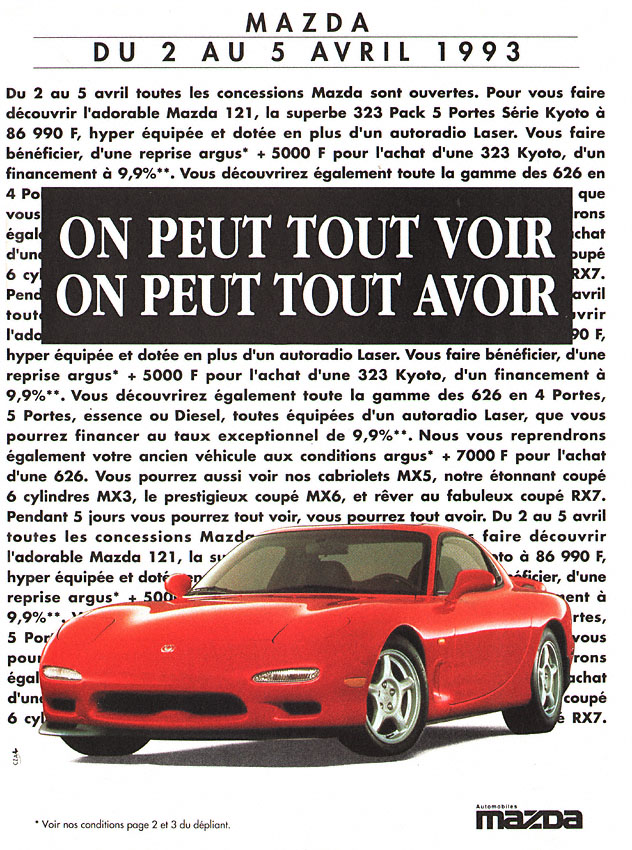 Advert Mazda 1993