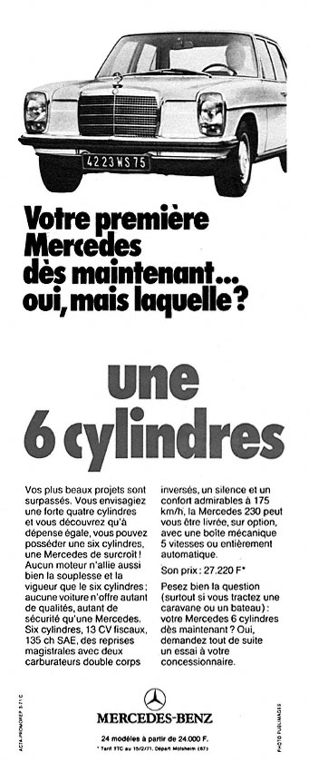 Advert Mercedes 1971