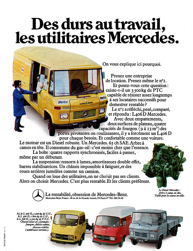 Advert Mercedes 1972