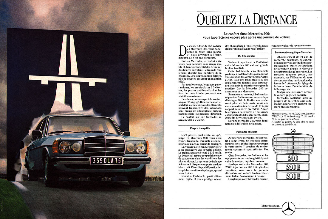 Advert Mercedes 1982