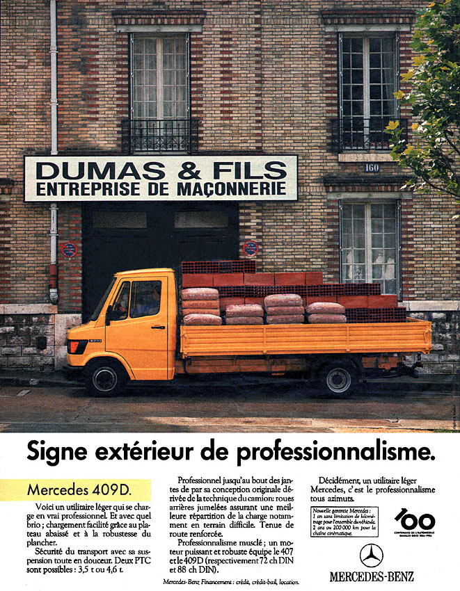 Advert Mercedes 1986