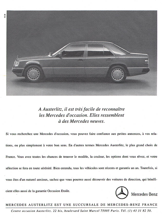 Advert Mercedes 1991