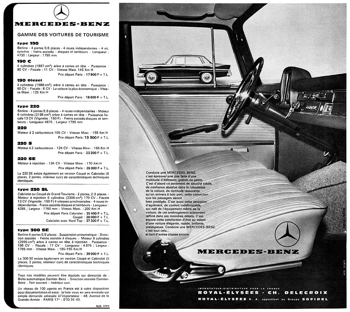 Advert Mercedes 1965