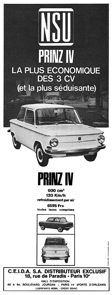 Advert NSU 1968