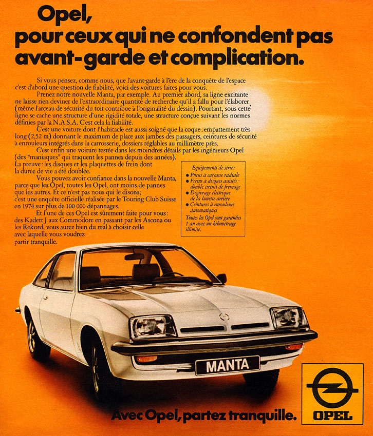 Advert Opel 1976