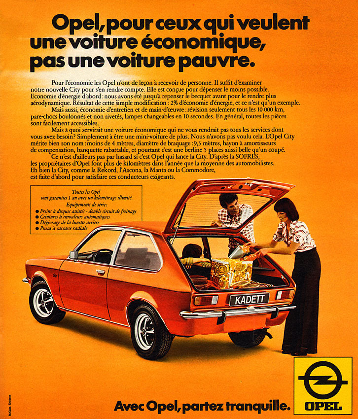 Advert Opel 1976