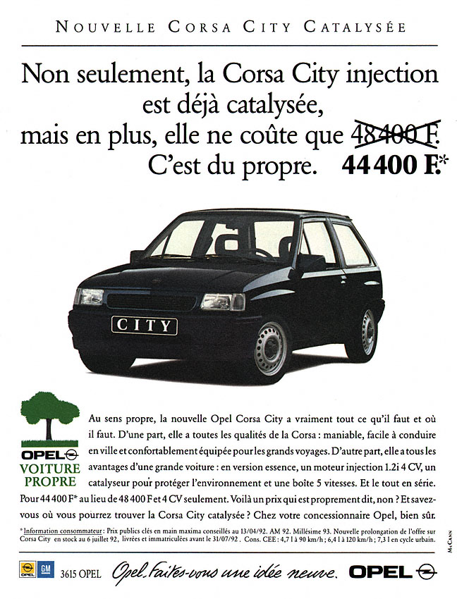 Advert Opel 1992