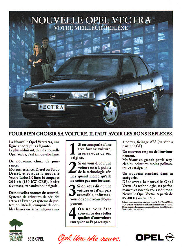 Advert Opel 1992