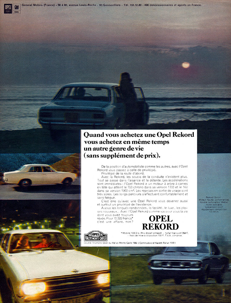 Advert Opel 1968