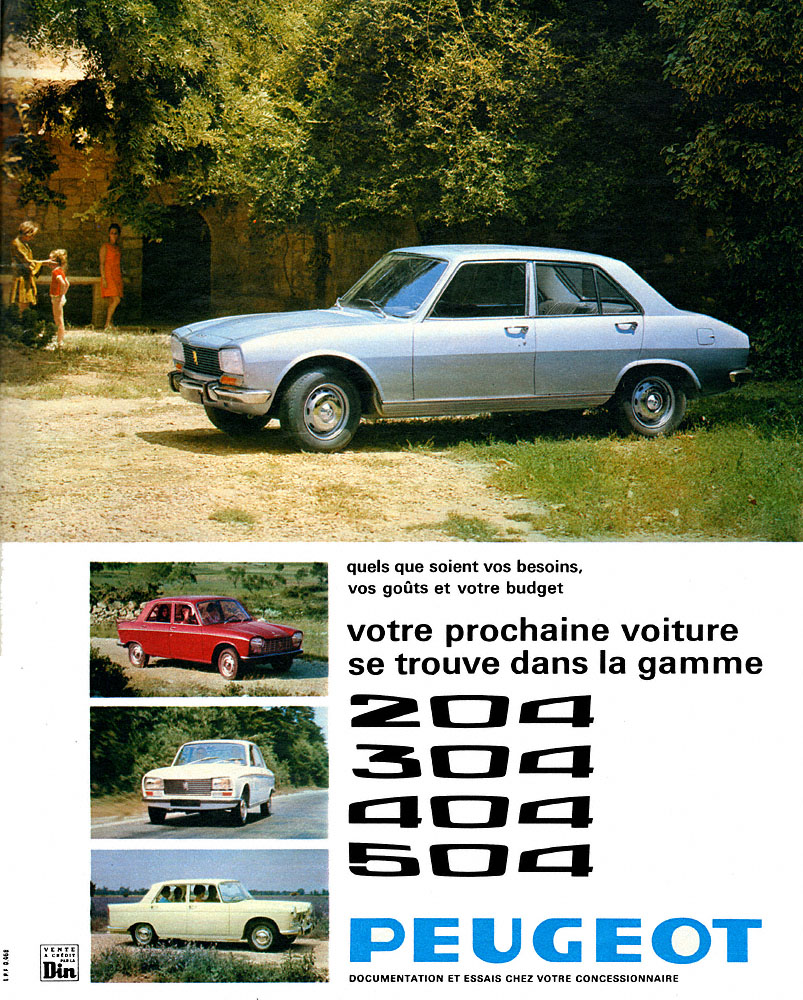 Advert Peugeot 1969