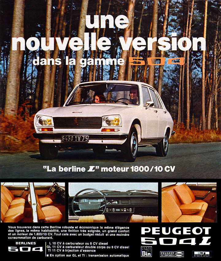 Advert Peugeot 1973