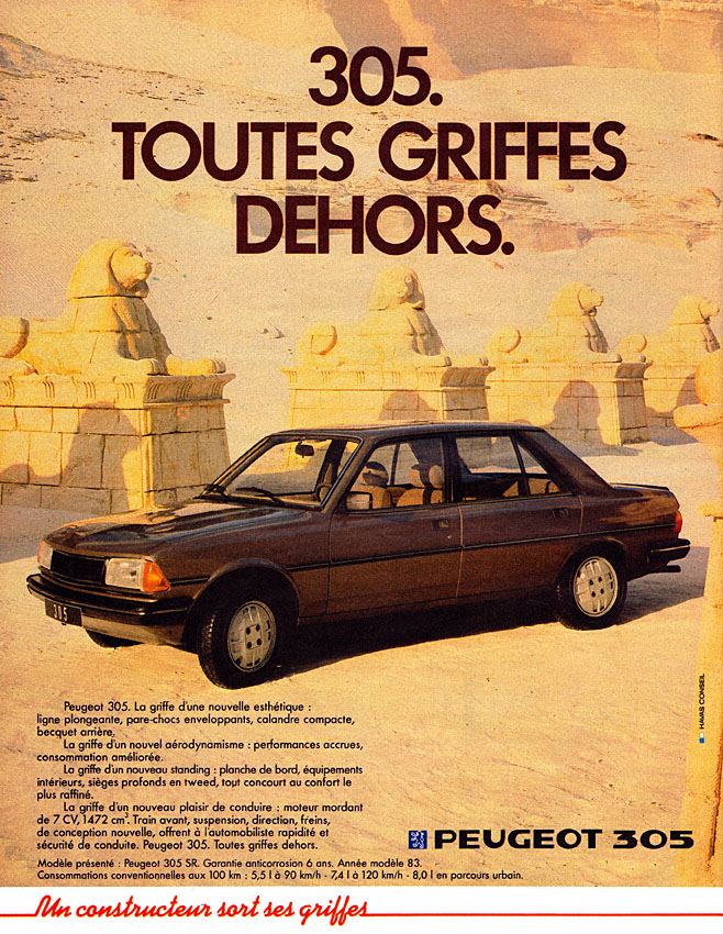 Advert Peugeot 1983