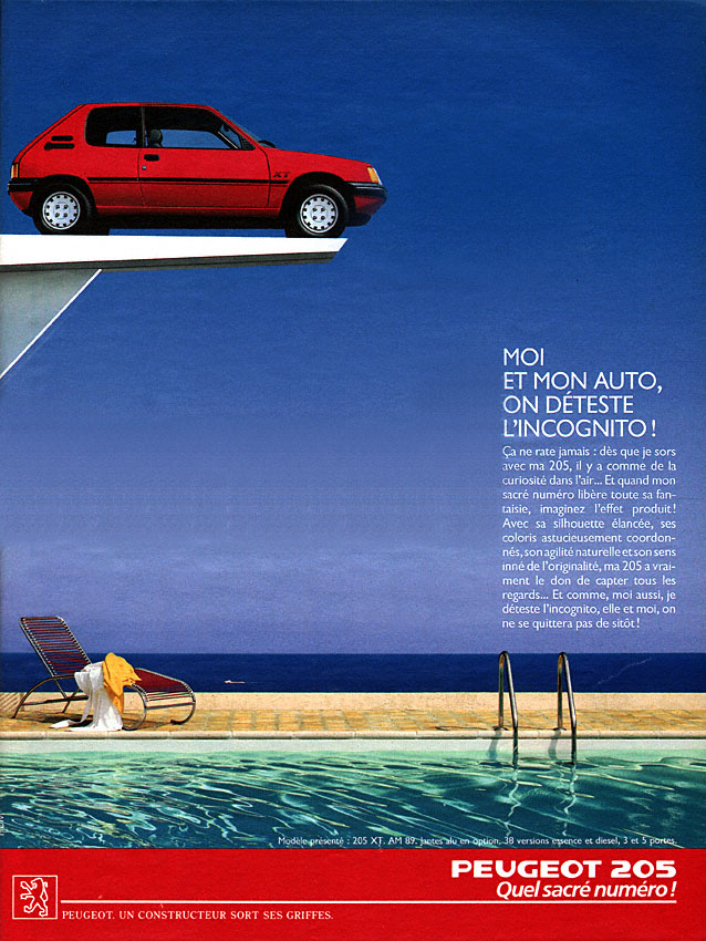 Advert Peugeot 1988