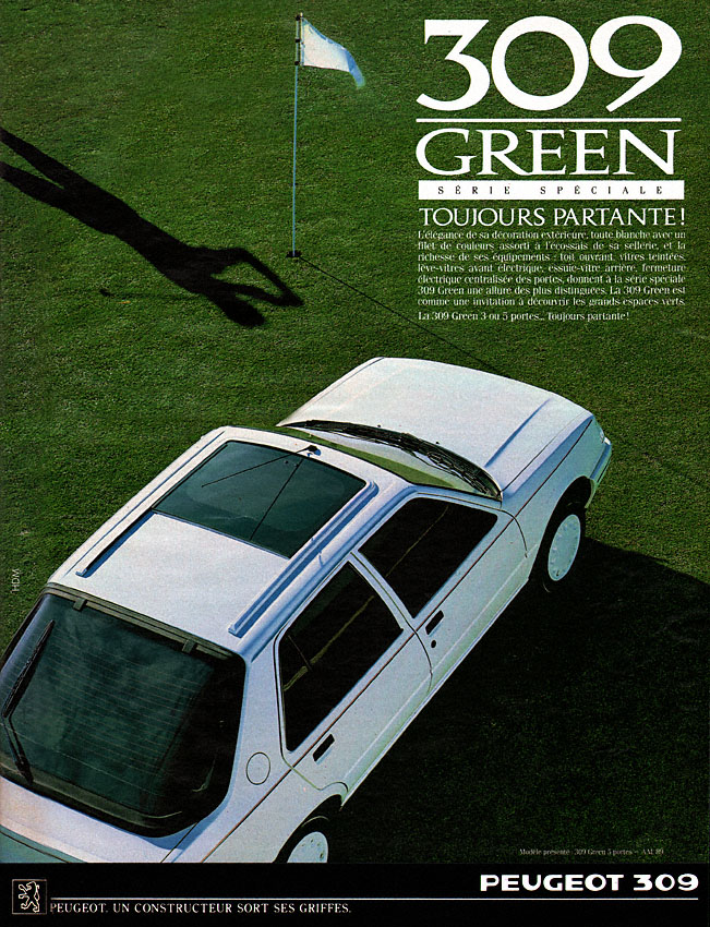 Advert Peugeot 1989