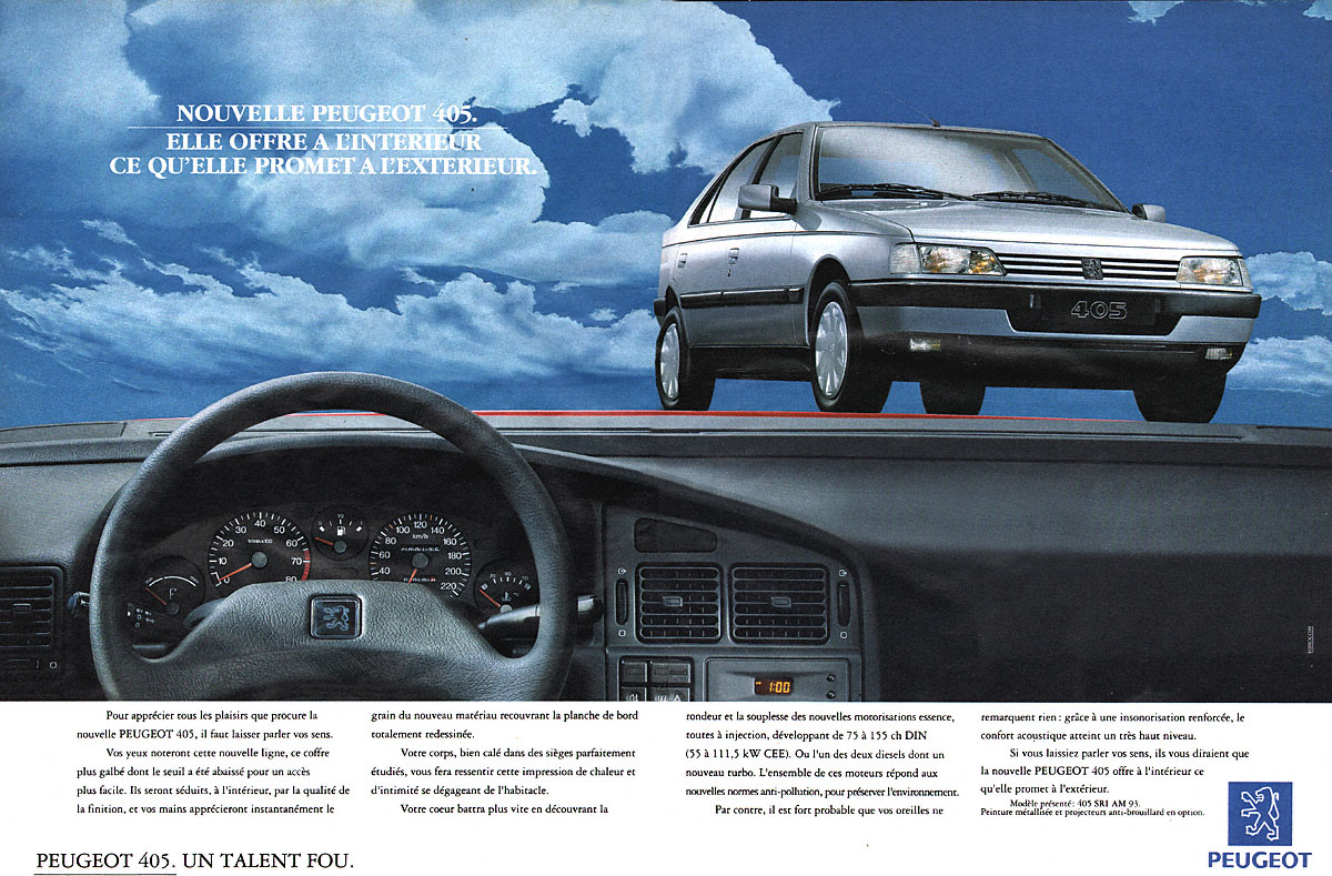 Advert Peugeot 1992