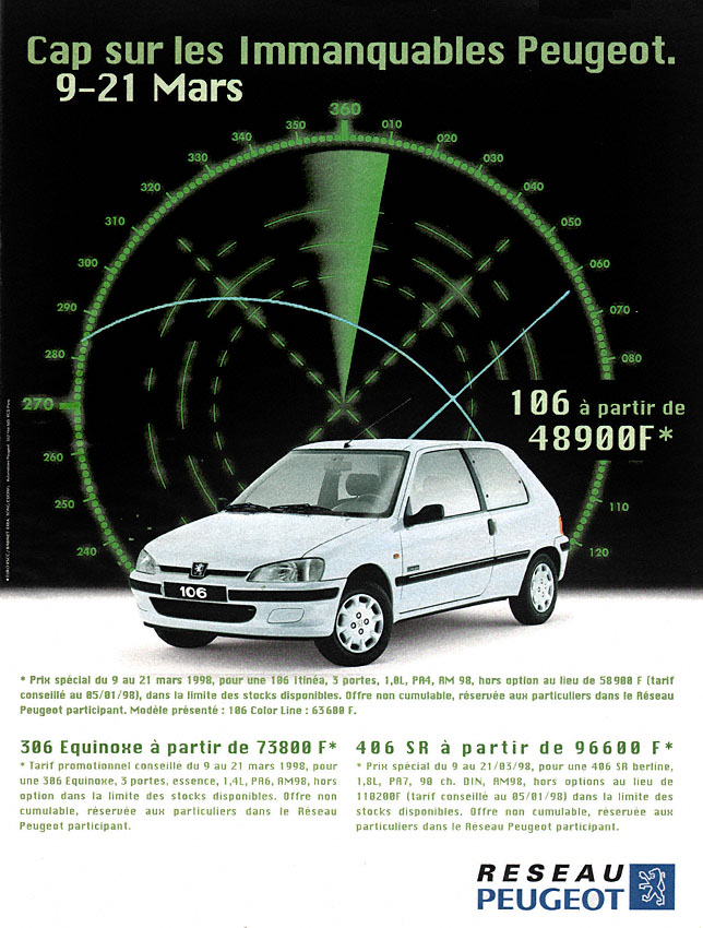 Advert Peugeot 1998
