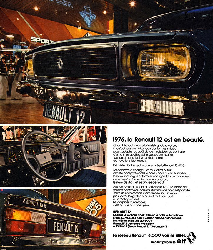 Advert Renault 1975