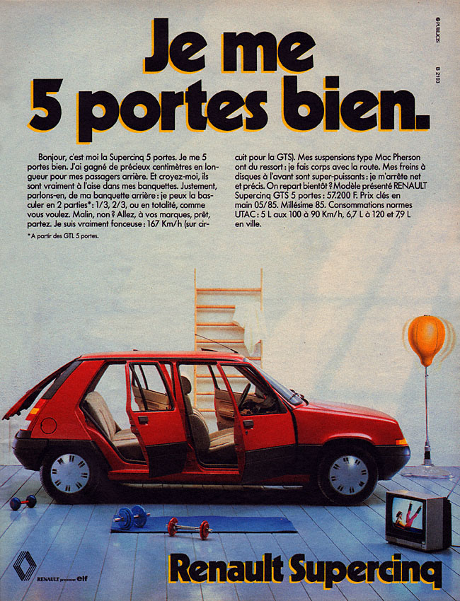 Advert Renault 1985