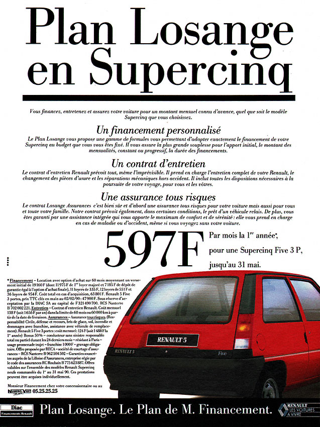 Advert Renault 1990