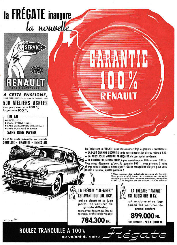 Advert Renault 1953