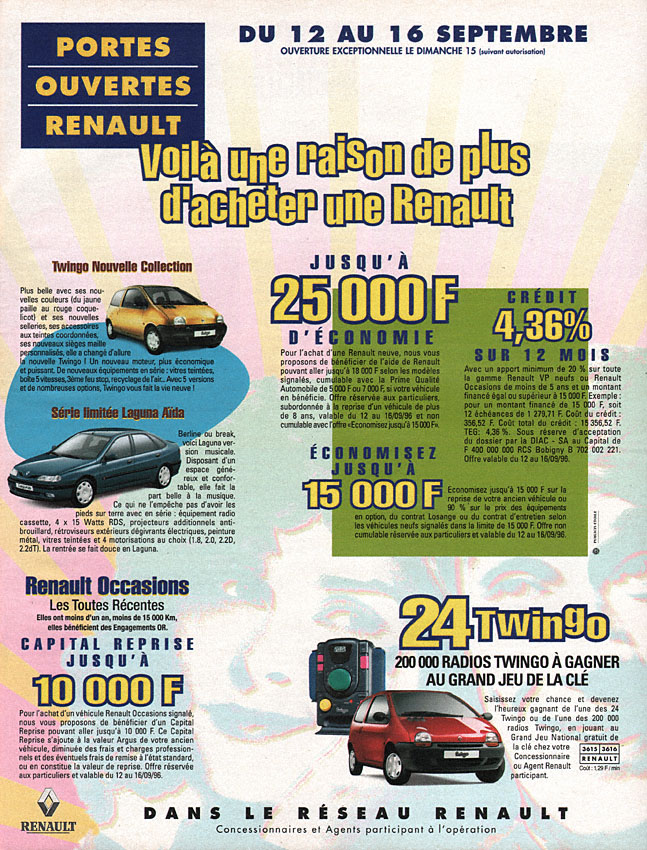Advert Renault 1996