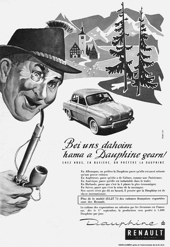 Advert Renault 1958