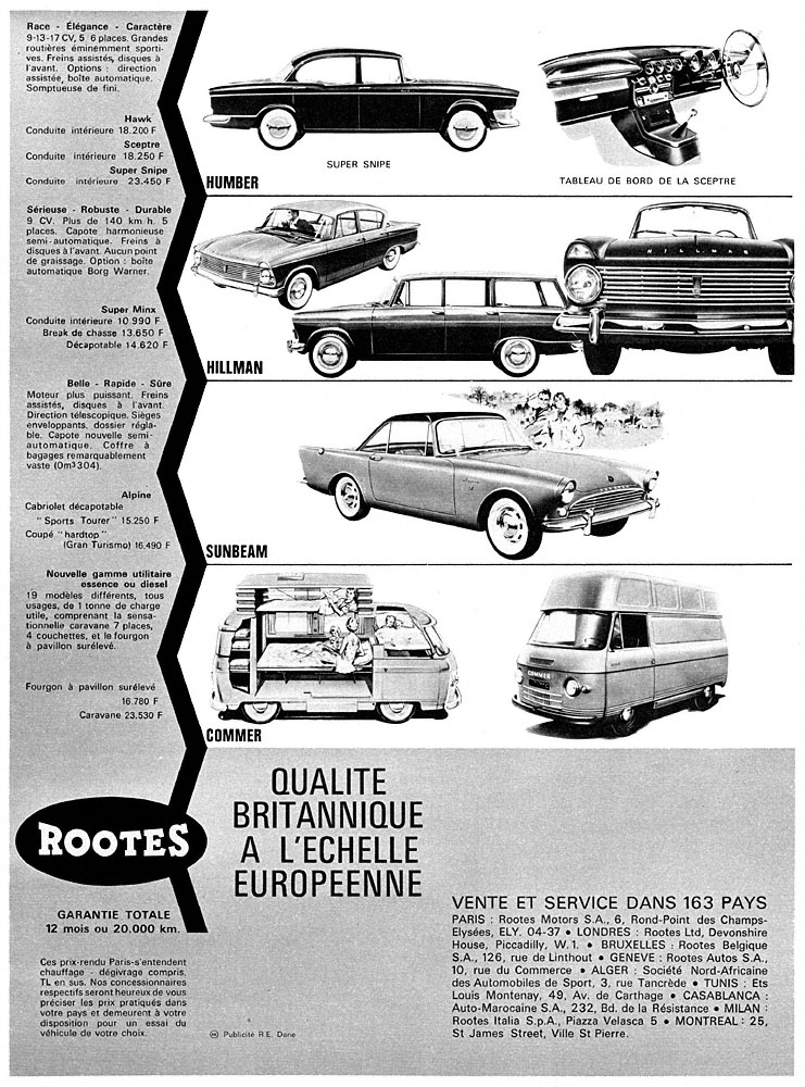 Advert Rootes 1963