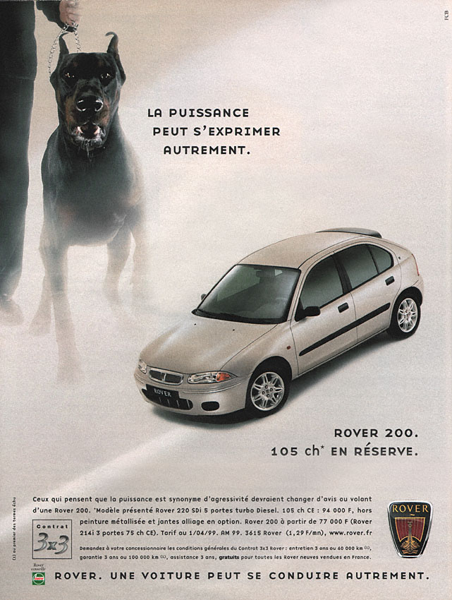 Advert Rover 1999