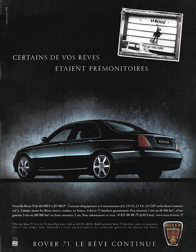 Advert Rover 1999