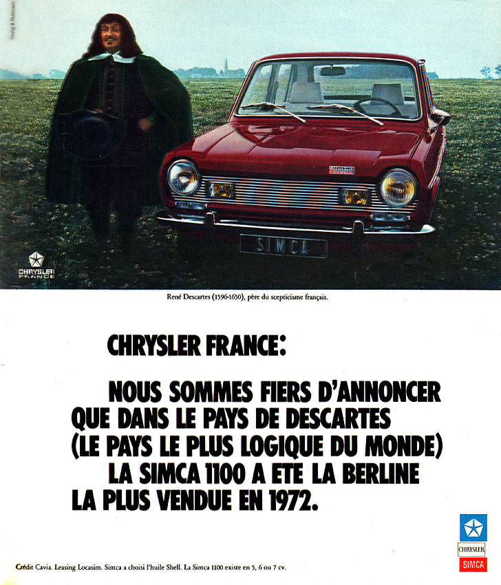 Advert Simca 1973
