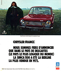 Advert Simca 1973