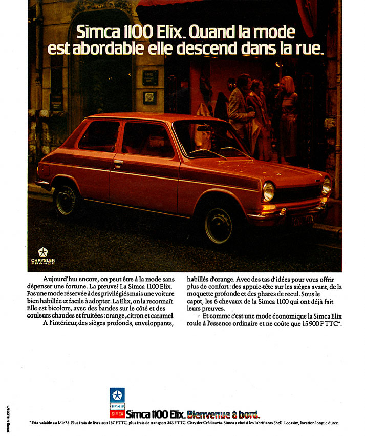 Advert Simca 1975
