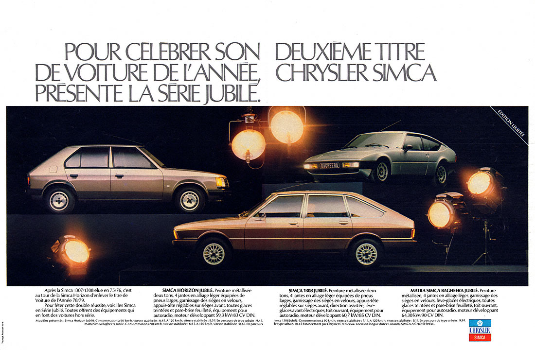 Advert Simca 1979