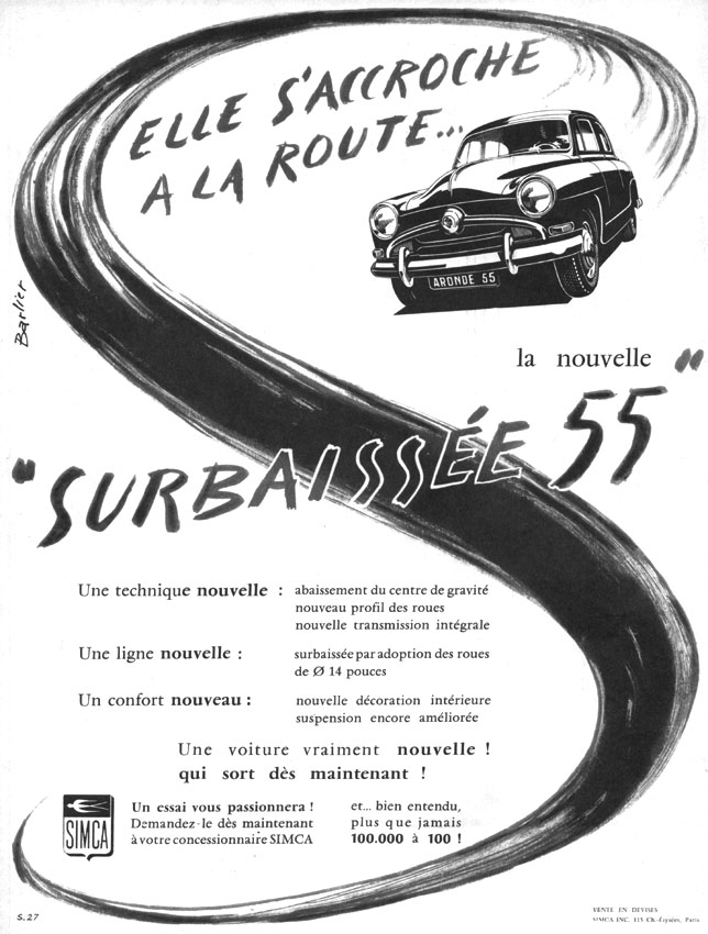 Advert Simca 1954