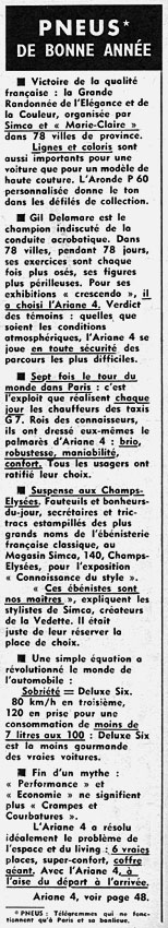 Advert Simca 1958