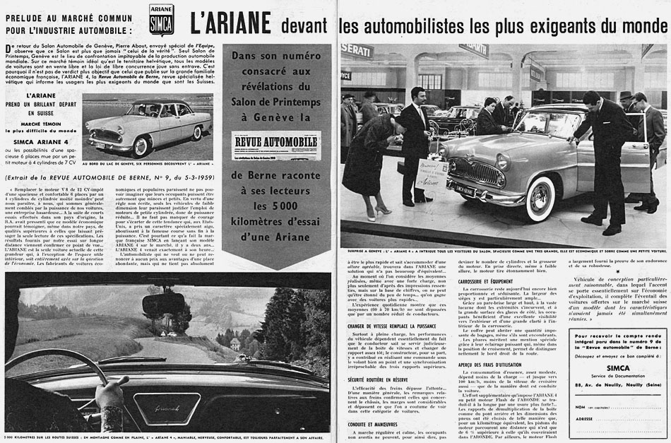 Advert Simca 1959