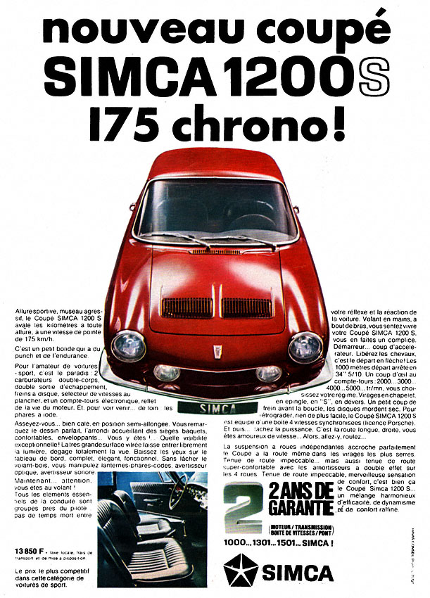 Advert Simca 1967