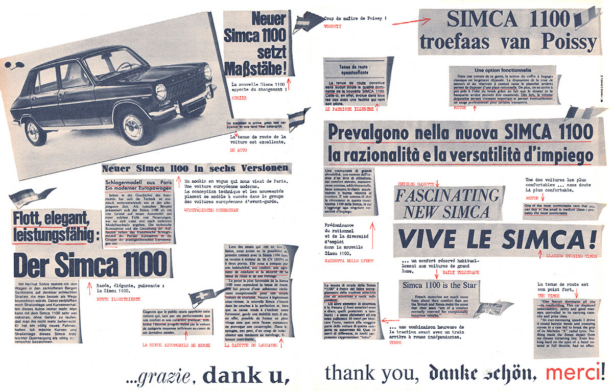 Advert Simca 1968