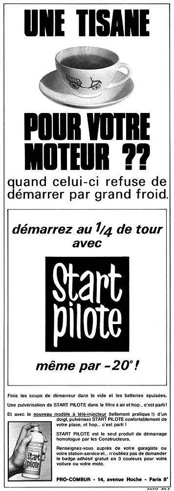 Advert Start Pilote 1970