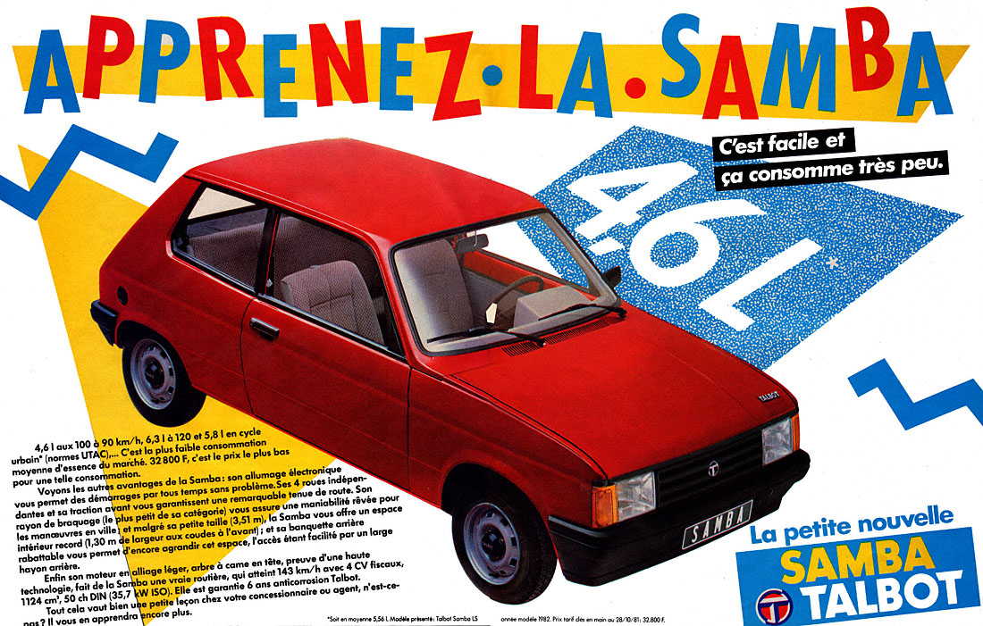 Advert Talbot 1982