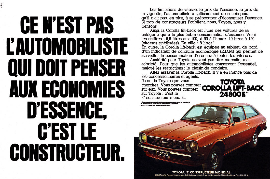 Advert Toyota 1977