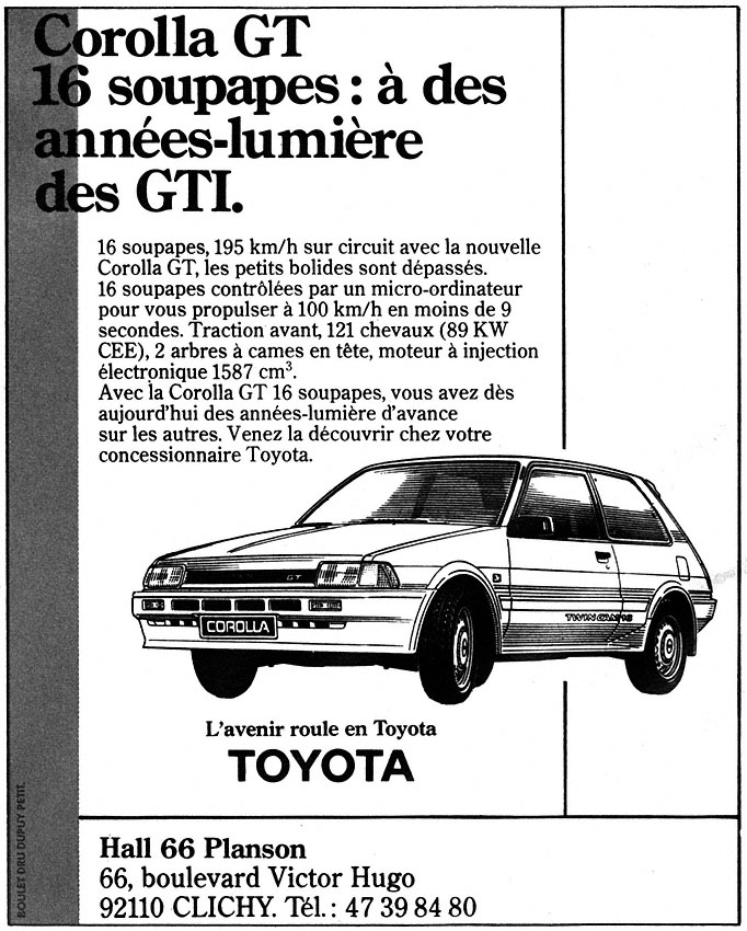 Advert Toyota 1986