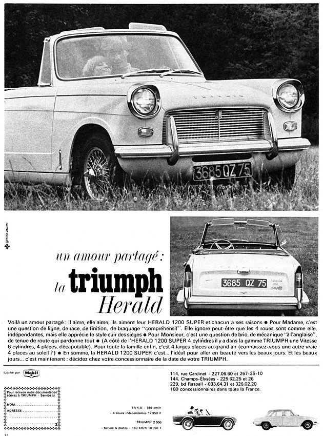 Advert Triumph 1966