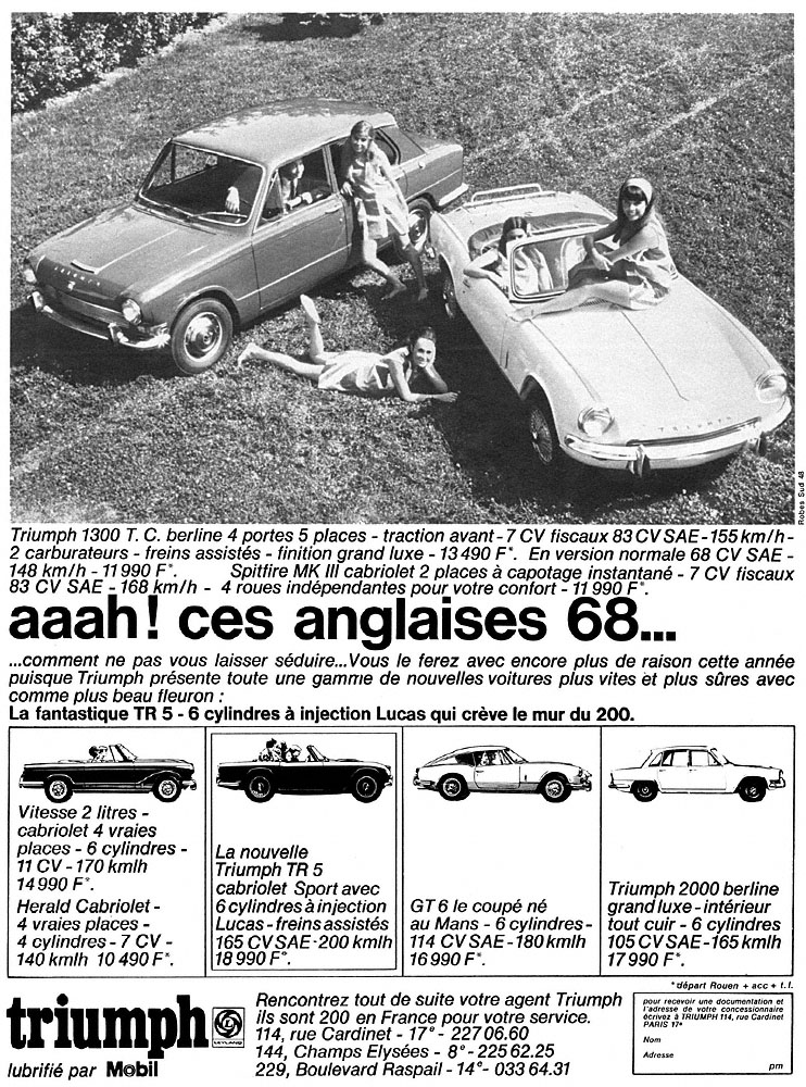 Advert Triumph 1967