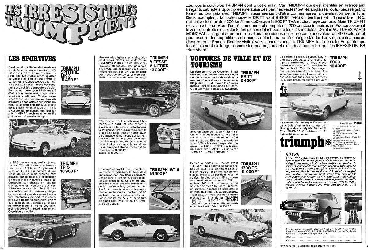 Advert Triumph 1968